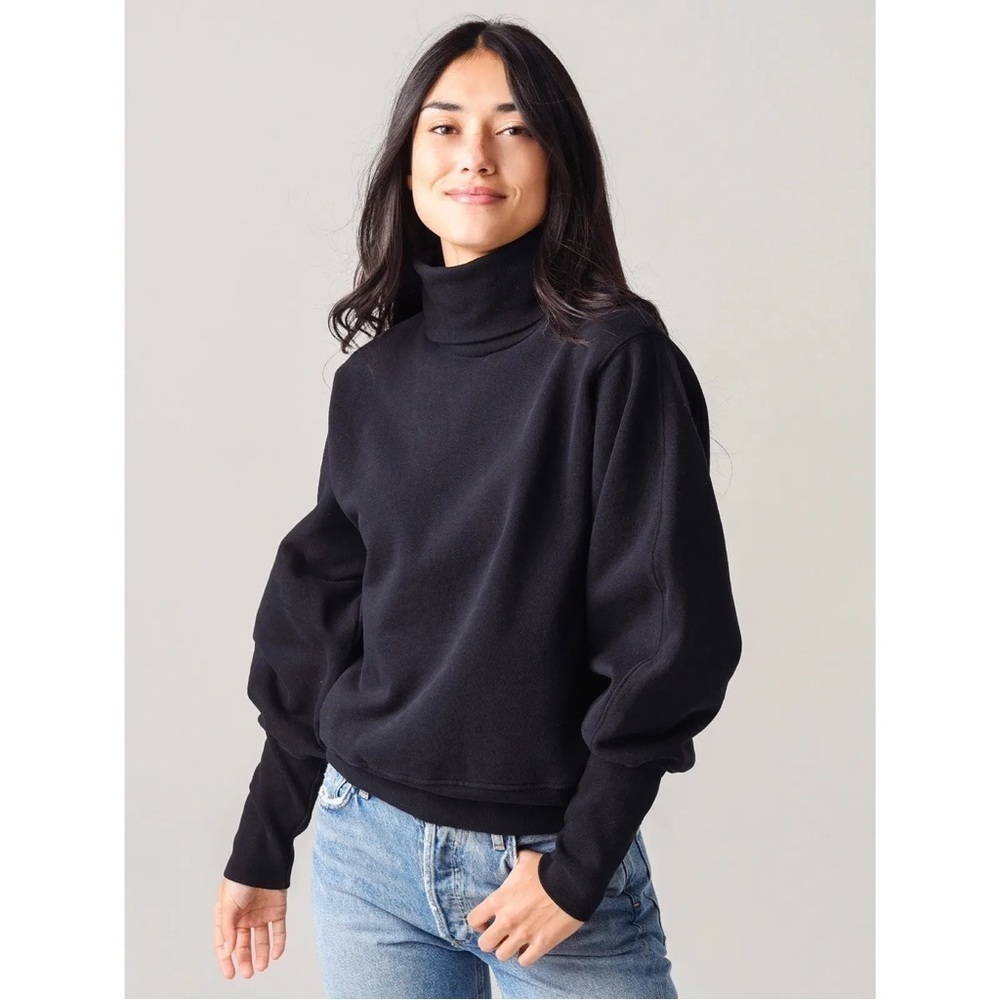 AGOLDE Black Balloon Sleeves Turtleneck Pullover Sweatshirt Size Small <SKU 163>